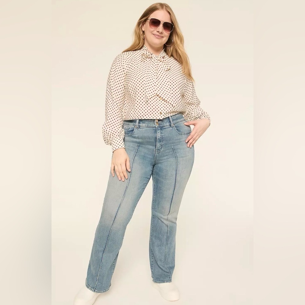 Lane Bryant Cream Blouse with Red Dots - Picture 5 of 6